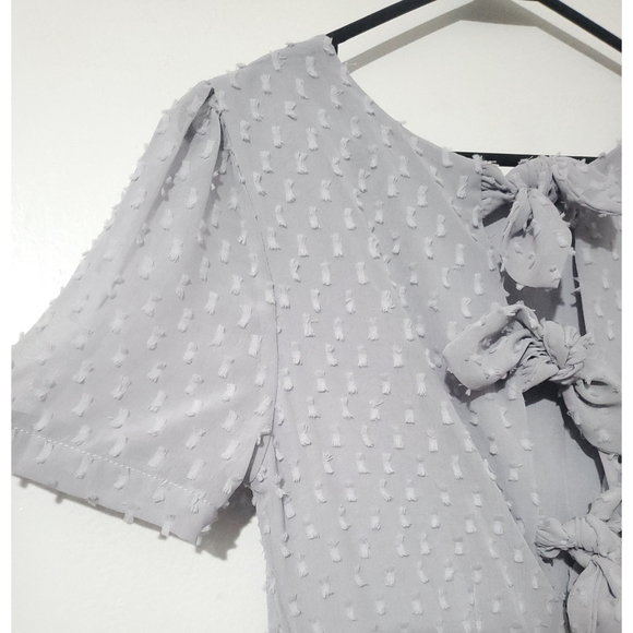 NWT Anthropologie Sunday In Brooklyn Textured Gray Chiffon Dress Size Small - Picture 7 of 16